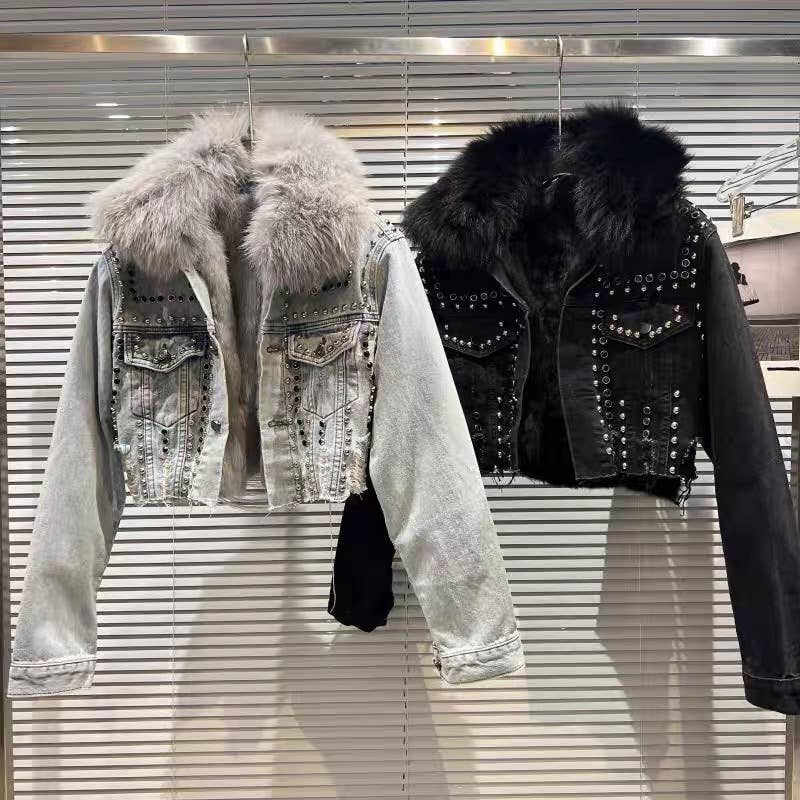 Faux Fur Denim Jacket