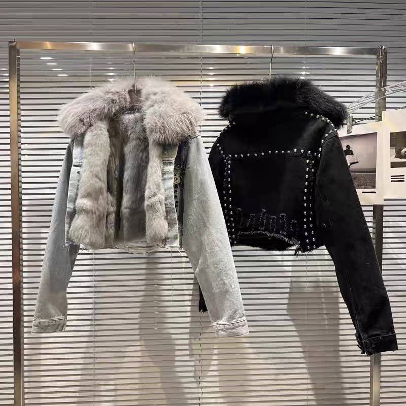 Faux Fur Denim Jacket