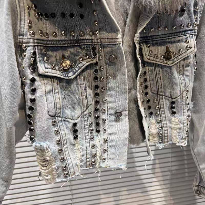 Faux Fur Denim Jacket
