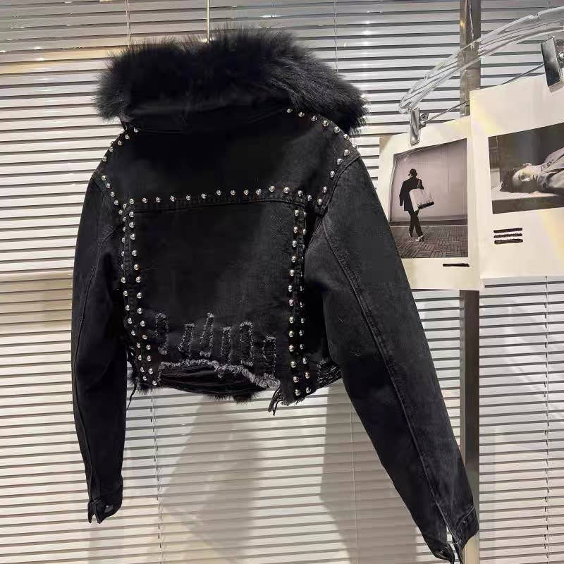 Faux Fur Denim Jacket
