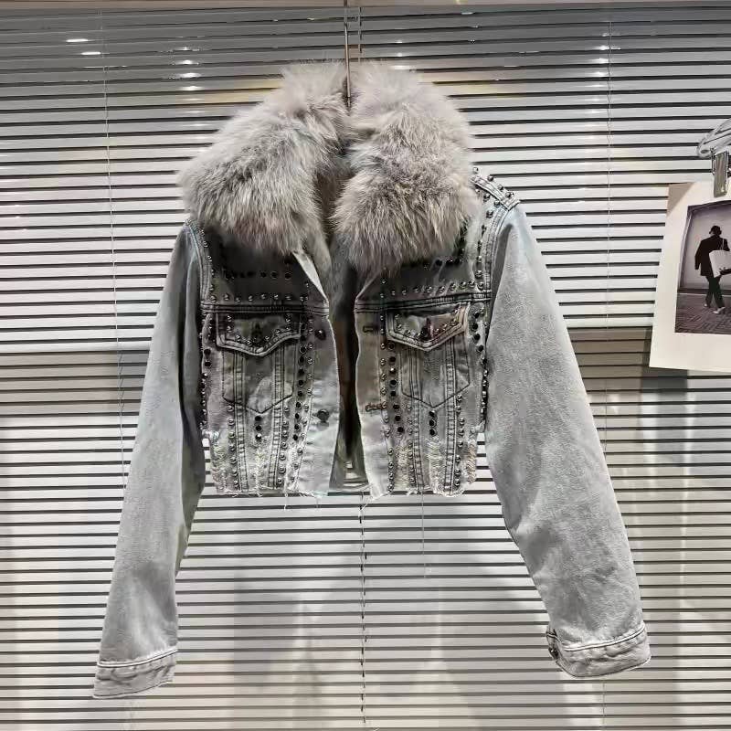 Faux Fur Denim Jacket
