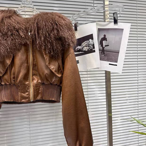 JK261 2025 Winter Fur Collar Padded Coat with Big Pockets