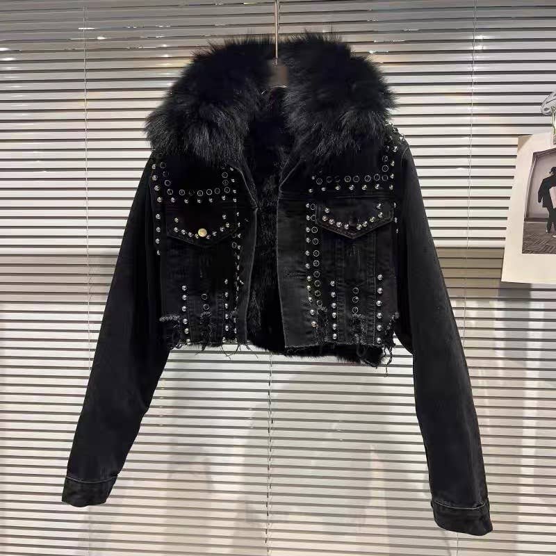 Faux Fur Denim Jacket