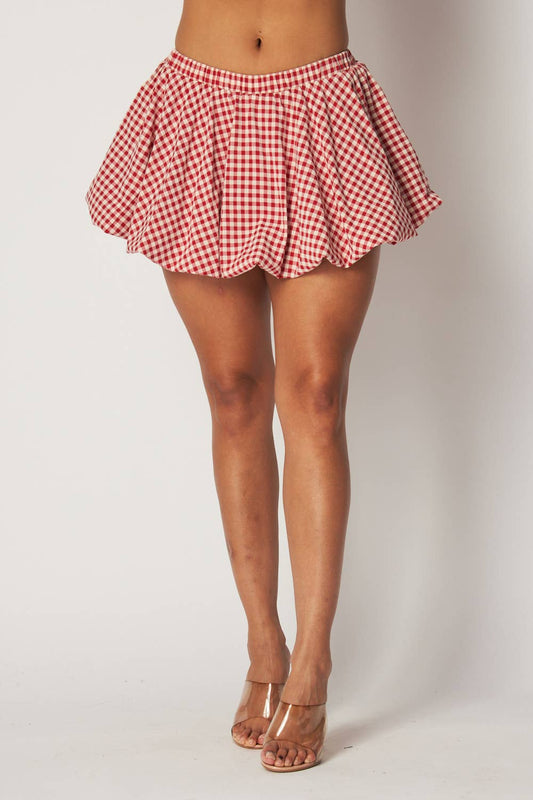 Pippa Gingham Bubble Mini Skirt (HDS32895)