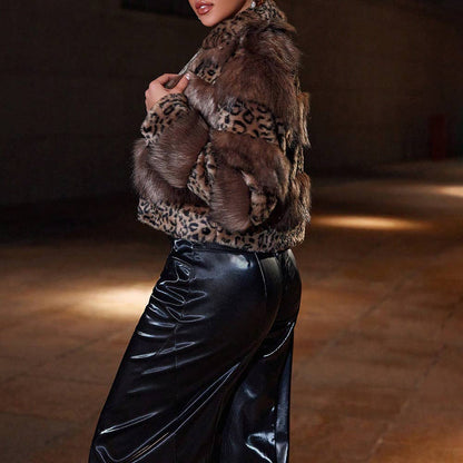 Chic Leopard Faux Fur Coat