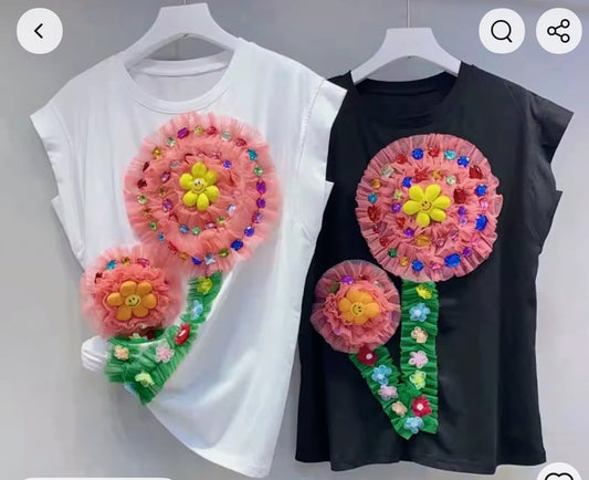 3D Bloom Baby Tee