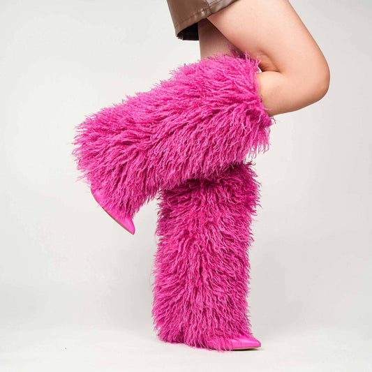 Women's DEMURE DIAMANTE FAUX FUR BOOT