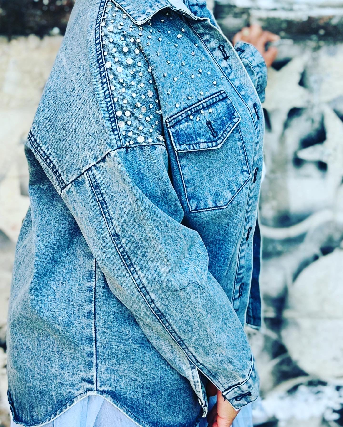 Rhinestone Denim Shirt